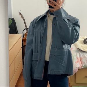 Vintage Blue Western Leather Jacket